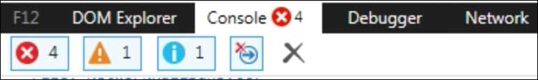 IE11 console tab active