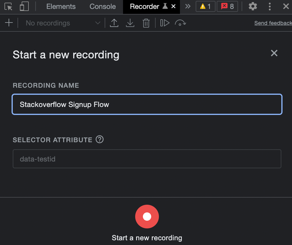 Name and start new recording
